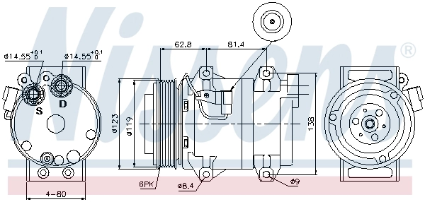 NISSENS 89070 - Компрессор кондиционера