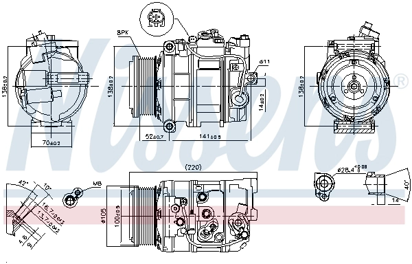 NISSENS 89412 - Компрессор кондиционера