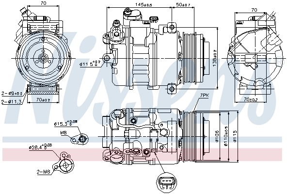 NISSENS 89574 - Компрессор кондиционера