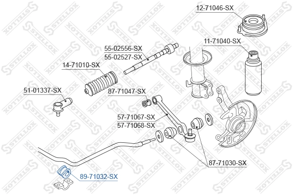 STELLOX 89-71032-SX - Втулки стабилизатора