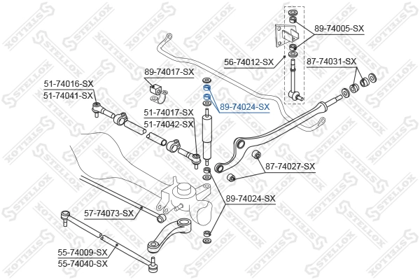 STELLOX 89-74024-SX - Втулки стабилизатора