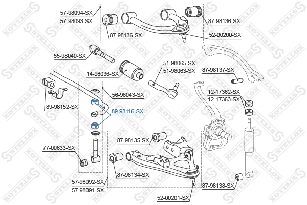 STELLOX 89-98116-SX - Втулки стабилизатора