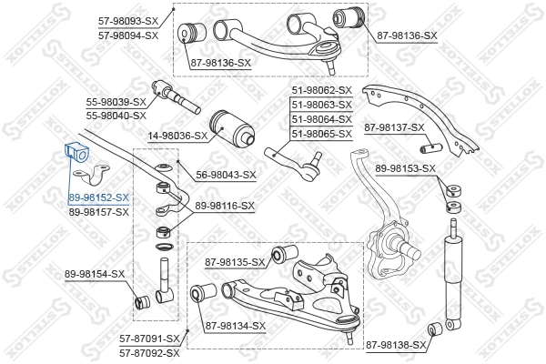 STELLOX 89-98152-SX - Втулки стабилизатора