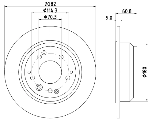 HELLA 8DD 355 105-001 - Тормозные диски
