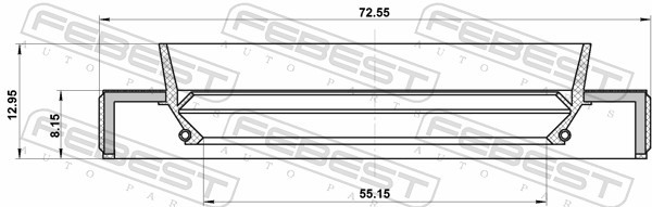 FEBEST 95HBY-57720813X - Сальник ступицы