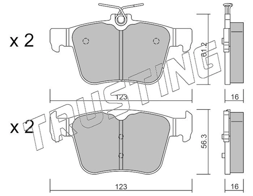 TRUSTING 997.0 - Тормозные колодки 