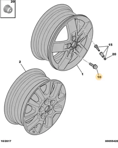 PSA 540579 - болт крепления колеса