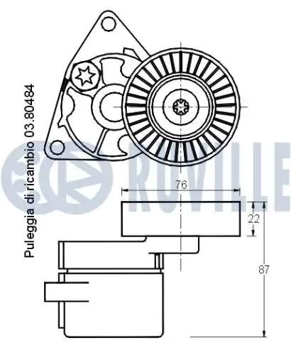 RUVILLE 541175 - ролик натяжной с механизмом натяжения