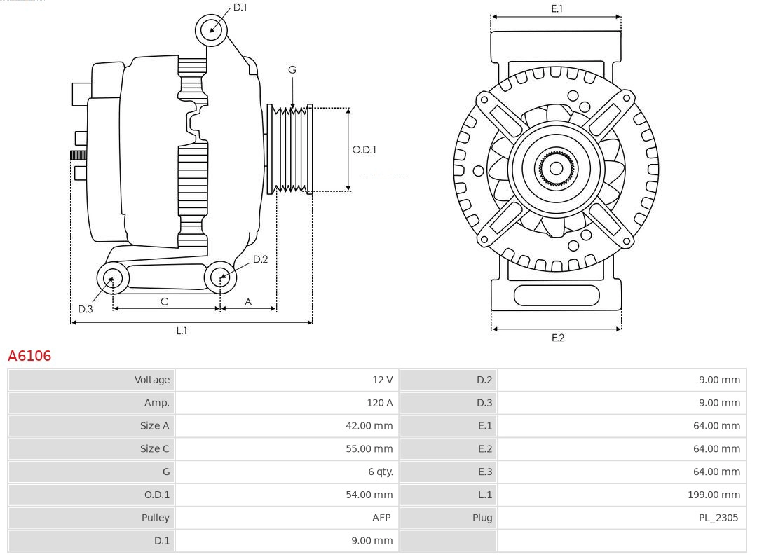 AS-PL A6106 - Генератор Brand new AS-PL