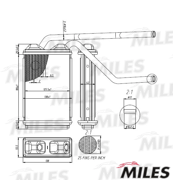 MILES ACHB000 - Радиатор печки