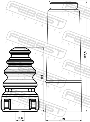 FEBEST ADSHB-8PAR-KIT - Пыльники и отбойники амортизатора