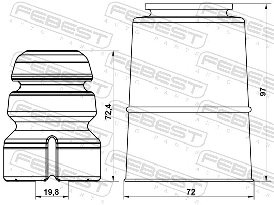 FEBEST ADSHB-A5F-KIT - Пыльники и отбойники амортизатора