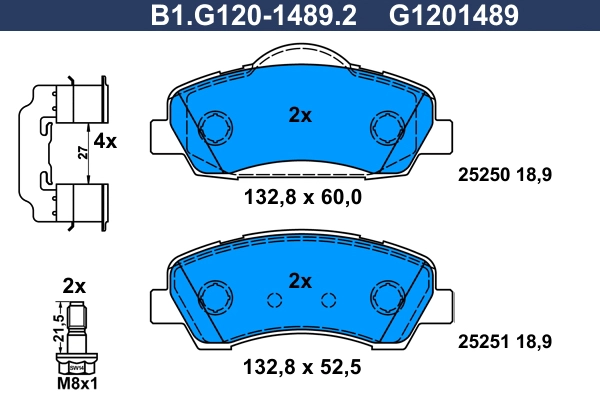 GALFER B1.G120-1489.2 - Тормозные колодки 