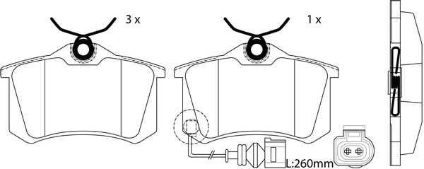 SACHS BP33019W - Тормозные колодки 