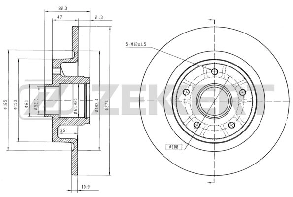 ZEKKERT BS-5862 - Тормозные диски