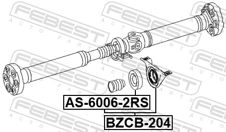 FEBEST BZCB-204 - Подвесной подшипник