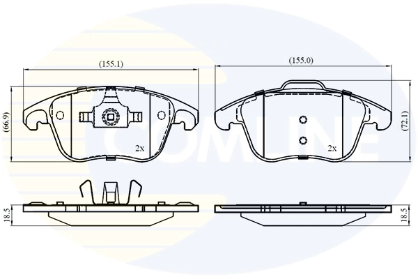 COMLINE CBP01720 - Комплект тормозных колодок, дисковый тормоз Comline