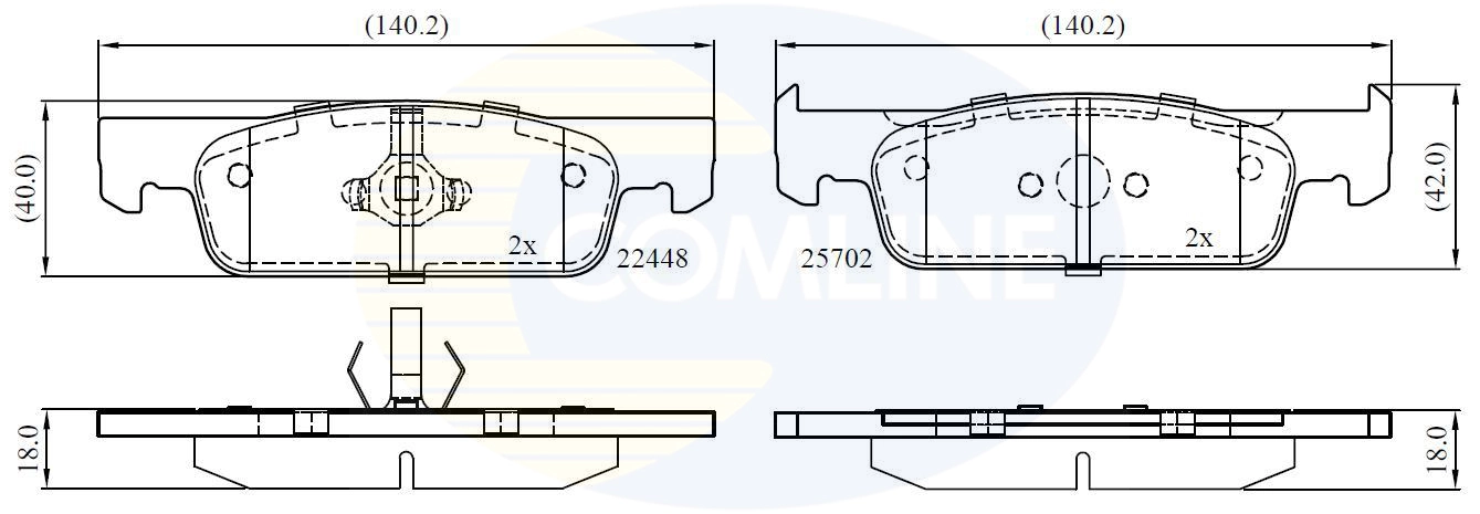 COMLINE CBP02398 - Комплект тормозных колодок, дисковый тормоз Comline