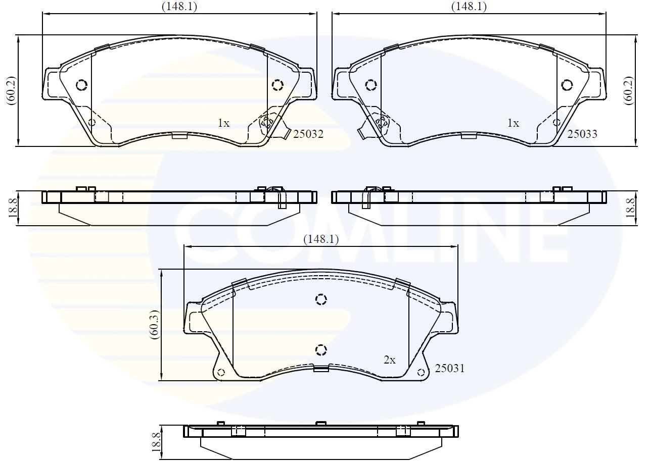 COMLINE CBP32038 - Комплект тормозных колодок, дисковый тормоз Comline