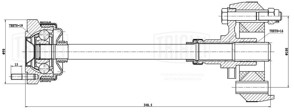 TRIALLI CD 1007 - Муфта кардана