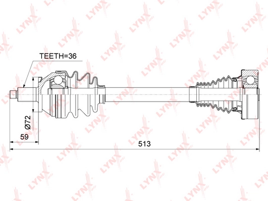 LYNXAUTO CD-1024 - Приводной вал (полуось)