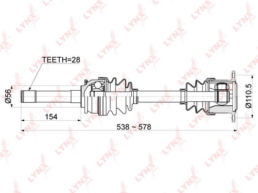 Приводной вал (полуось)