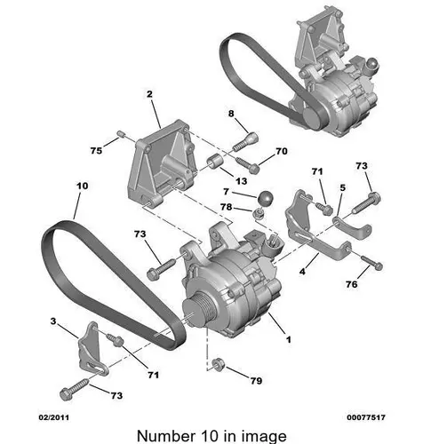 PSA 5750wn - 5750WN РЕМЕНЬ ПРИВОДНОЙ 1007, 207, 301, 307, 408 (БЕЗ КОНДИЦИОНЕРА) xPEUGEOT / CITROEN