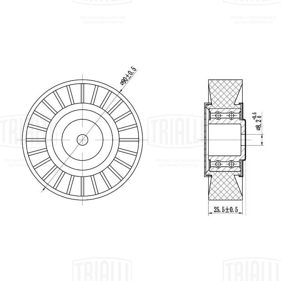 TRIALLI CM 1815 - Ролик обводной приводного ремня