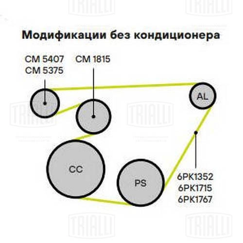 TRIALLI CM 1815 - Ролик обводной приводного ремня