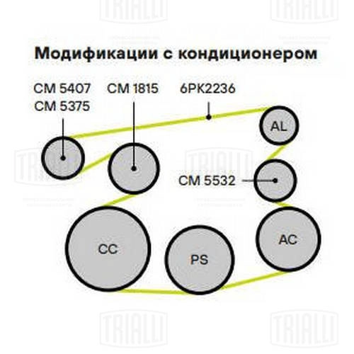 TRIALLI CM 1815 - Ролик обводной приводного ремня
