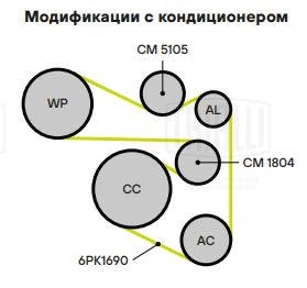 TRIALLI CM 5105 - Ролик обводной приводного ремня