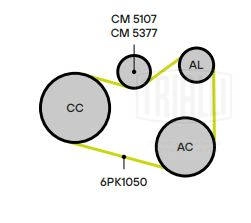 TRIALLI CM 5107 - Ролик обводной приводного ремня