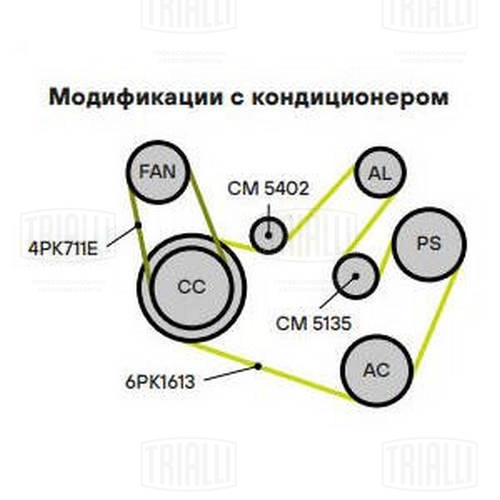 TRIALLI CM 5135 - Ролик обводной приводного ремня