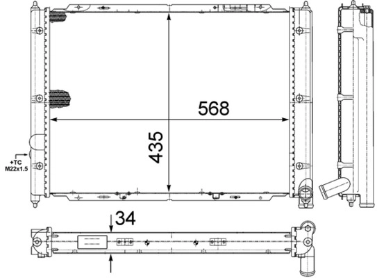 MAHLE CR 361 000S - Радиатор охлаждения