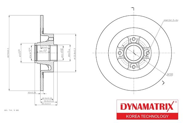DYNAMATRIX DBD1443 - Тормозные диски
