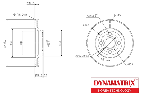 DYNAMATRIX DBD1587 - Тормозные диски