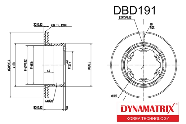 DYNAMATRIX DBD191 - Тормозные диски