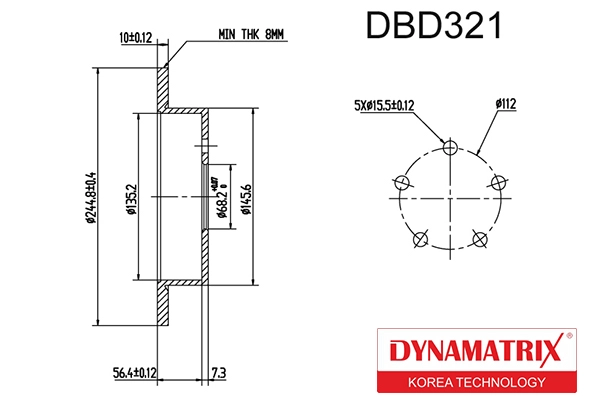 DYNAMATRIX DBD321 - Тормозные диски