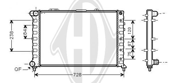 Радиатор, охлаждение двигателя DIEDERICHS Climate