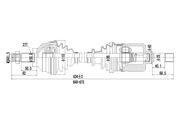 Приводной вал (полуось)