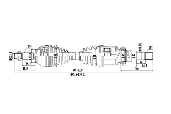 Приводной вал (полуось)
