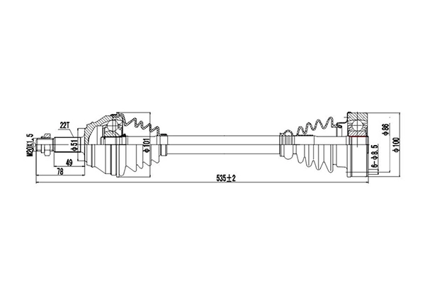 Приводной вал (полуось)