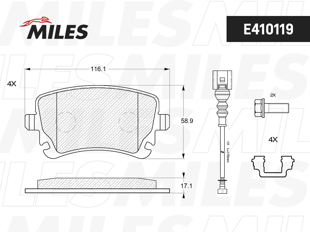 MILES E410119 - Тормозные колодки 