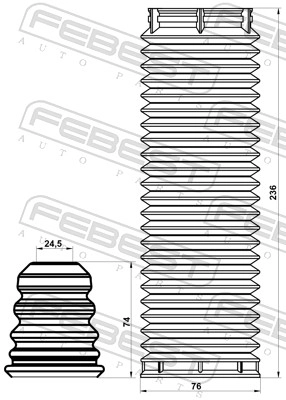 FEBEST FDSHB-KUGIIF-KIT - Пыльники и отбойники амортизатора