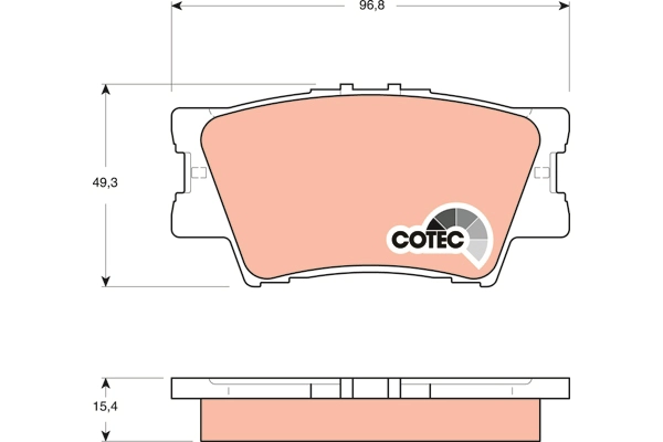 TRW GDB3426DT - Комплект тормозных колодок, дисковый тормоз DTEC COTEC