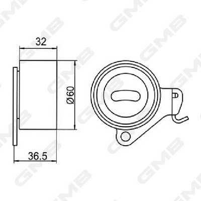 GMB GT10080 - Натяжной ролик ГРМ