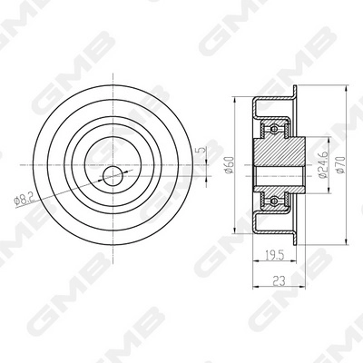 GMB GT80480 - Натяжной ролик ГРМ
