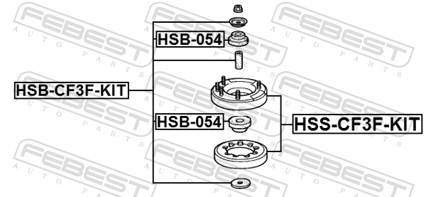 FEBEST HSB-CF3F-KIT - Монтажный комплект амортизатора