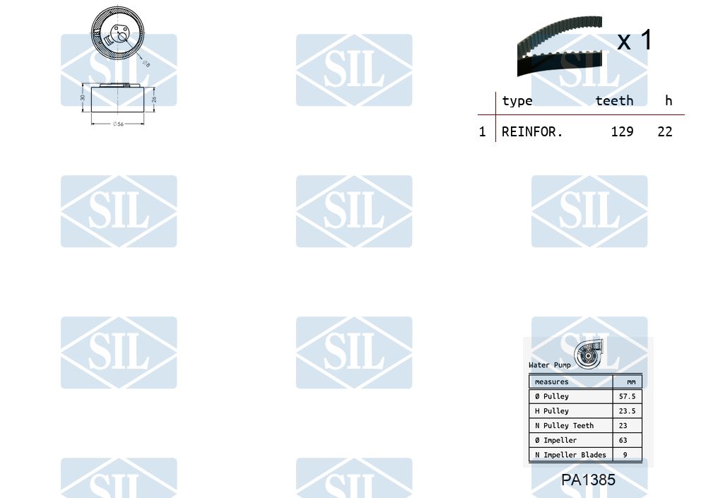 SALERI SIL K1PA1385 - Комплект ремня ГРМ