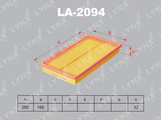 LYNXAUTO LA-2094 - Воздушный фильтр